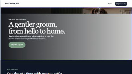 Fur-Get Me Not website concept home page